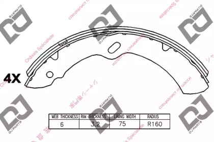 Комлект тормозных накладок DJ PARTS BS1022